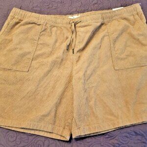 NWT BP Nordstroms Tan Camel Corduroy Drawstring Pull-On Shorts Mens Plus 4XL